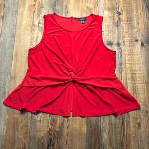 Red sleeveless top